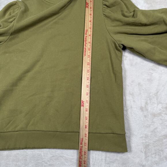 Nation LTD Frances Sweatshirt Renaissance Sleeve Olive Green Women's Size Medium - Picture 8 of 9